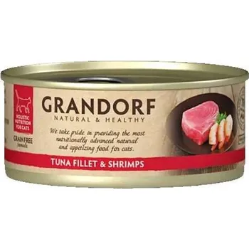 Krmivo pro kočku Grandorf mokré krmivo pro kočky filé s tuňákem a krevetami 70g