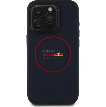 Pouzdro na mobilní telefon Red Bull PU Leather Red Ring MagSafe Zadní Kryt pro iPhone 15 Pro Navy RBHMP15L24PUILVR