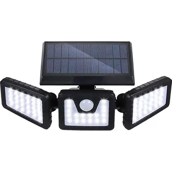 Venkovní osvětlení 3 panelové solární svítidlo s otočným pólem