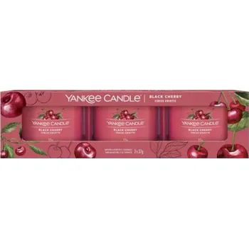 Svíčka Yankee Candle Black Cherry 3 ks 37 g Černá třešeň