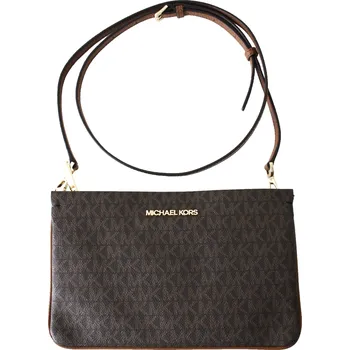 Kabelka Hnědá crossbody kabelka Michael Kors jet set logo