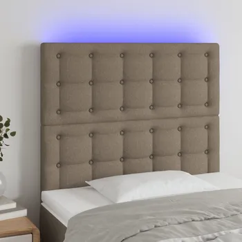 Čelo postele s LED taupe 100x5x118/128 cm textil IM_3122852
