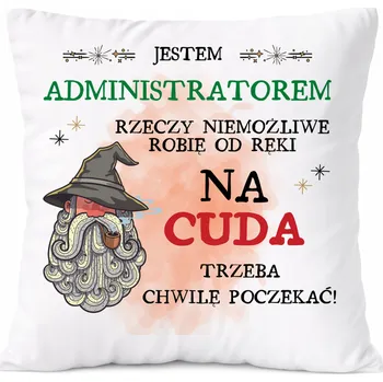 Polštář Dárek Polštář pro důstojníka s potiskem , bílý PoliDraw