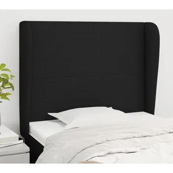 Čelo postele typu ušák černé 83 x 23 x 118/128 cm textil IM_3117652