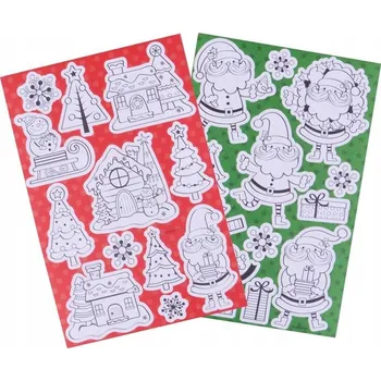 Obraz Vánoční samolepky k vybarvení VÁNOČNÍ STROMEČKY 40ks