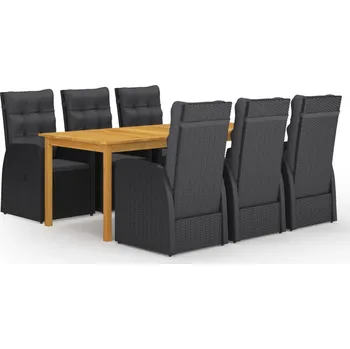 Zahradní sestava 7dílný zahradní jídelní set černý IM_3067907