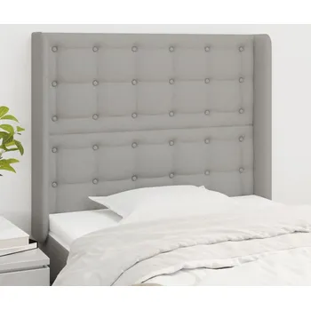 Čelo postele typu ušák světle šedé 93x16x118/128 cm textil IM_3119996