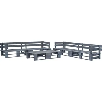 6dílná zahradní sedací souprava z palet dřevo šedá IM_276322