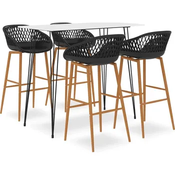 Jídelní set 5dílný barový set bíločerný IM_3057406