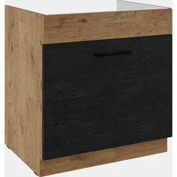 Kuchyňská skříňka Spodní skříňka pod dřez se šuplíkem Premium Box 80 ZL 1S BB Vigo dark wood/dub lancelot