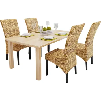 Jídelní židle Jídelní židle 4 ks abaka a masivní mangovníkové dřevo IM_274200