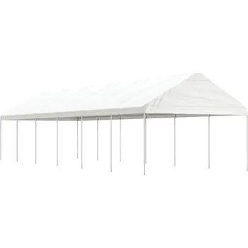 Zahradní stan Altán se střechou bílý 13,38 x 4,08 x 3,22 m polyethylen IM_3155514