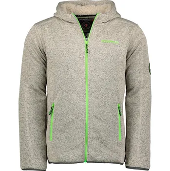 Pánská mikina GEOGRAPHICAL NORWAY mikina pánská TROMBONE MEN s kožíškem šedá 3XL