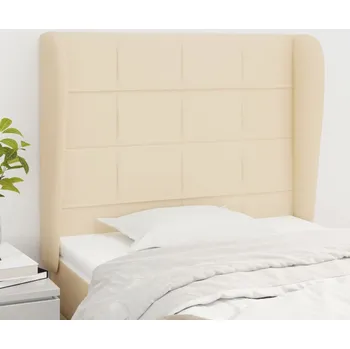 Čelo postele typu ušák krémové 103x23x118/128 cm textil IM_3117951