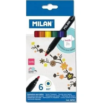 Kreativní sada FIXY NA TEXTIL 6 Barev Milan OZDOBNÉ FIXY na oblečení