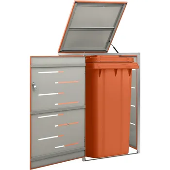 Popelnice Přístřešek na popelnici 69 x 77,5 x 112,5 cm nerezová ocel IM_149562