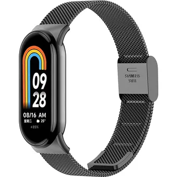 Sportovní měřič Xiaomi Milánský tah - kovový náhradní řemínek pro Mi Band 8/9/10 Barva: Černá MBSCZ-MMG01