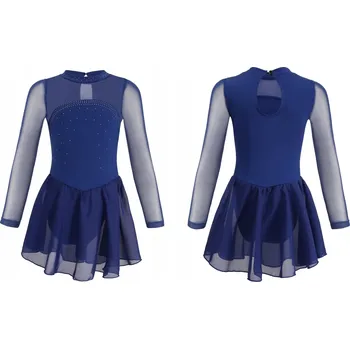 Body MODRÝ BALETNÍ DRES S TYLOVOU SUKÝNKOU NA TANEC BALET VEL. 130