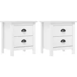 Noční stolky Hill 2 ks bílé 46x35x49,5 cm masivní borové dřevo IM_288908