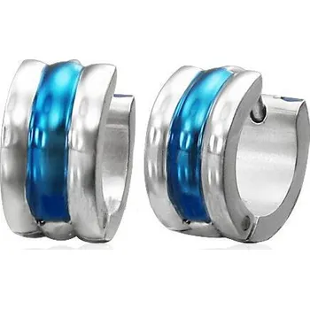 Náušnice Náušnice ocel zdobené kruhy 18 (Náušnice z chirurgické oceli modré)