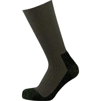 Pánské ponožky KNITVA Outdoorové antibakteriální vlněné termo ponožky KLASIK TERMO khaki 45-47