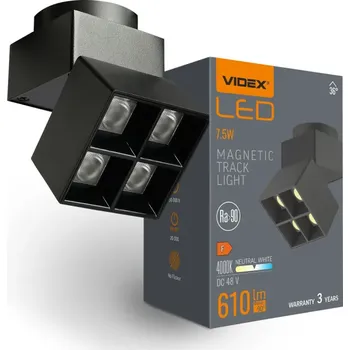 Osvětlení Svítidlo LED do Szyny Magnetycznej 7.5W 610lm 4000K Neutrální CRI90 36° černá VIDEX