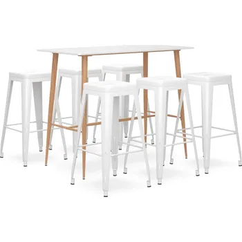 Jídelní set 7dílný barový set bílý IM_3057444