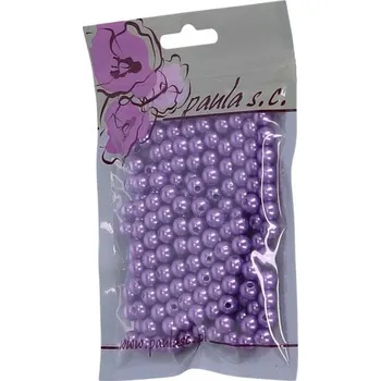 Dětské navlékací korálky Korálky plast., FIALOVÉ, perleť, 8mm/bal.