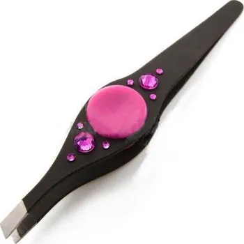 Kosmetická pinzeta Pinzeta růžová Swarovski elements 30 (Profesionální pinzety na obočí)