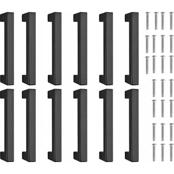 Nábytkové kování 12x NÁBYTKOVÁ ÚCHYTKA ČERNÁ ÚCHYTKA NA NÁBYTEK ÚCHYTKA NA KUCHYŇSKOU SKŘÍŇKU 128MM