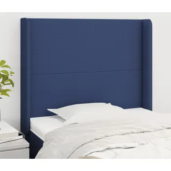 Čelo postele typu ušák modré 103x16x118/128 cm textil IM_3119296