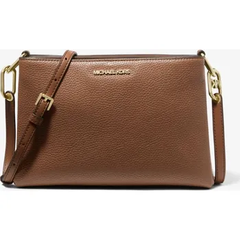 Michael Kors kožená kabelka Trisha MD Crossbody luggage hnědá