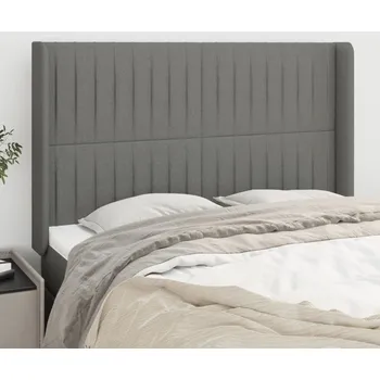 Čelo postele typu ušák tmavě šedé 147x16x118/128 cm textil IM_3119817