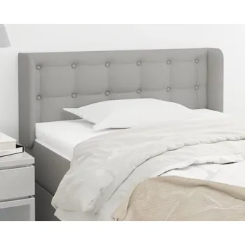 Čelo postele typu ušák světle šedé 103x16x78/88 cm textil IM_3119192