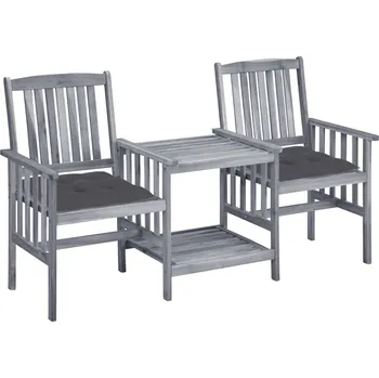 Zahradní židle s čajovým stolkem a poduškami masivní akácie IM_3061317