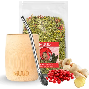 Čaj MUUD Basic Set Yerba Mate ČERVENÁ: Seasonal Healer, Typ kalabasy: Bambusová