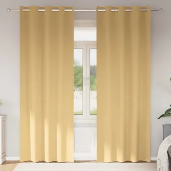 Závěsy na zatemnění s kroužky 2 pcs Béžová 260 x 140 cm IM_4107317