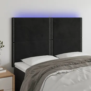 Ložnice Čelo postele s LED černé 144x5x118/128 cm samet IM_3122334