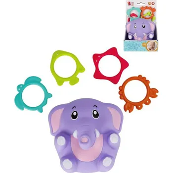 Bam Bam Baby sloník aktivní zvířátko navlékací set se 4 kroužky
