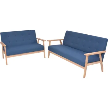 Pohovka 2dílná sedací souprava textilní čalounění modrá IM_274914