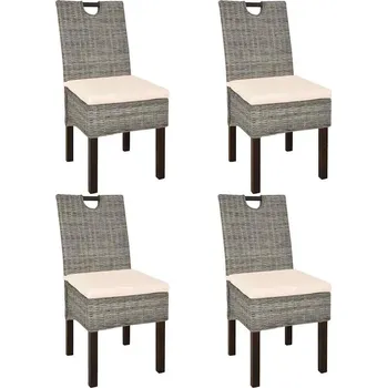 Jídelní židle Jídelní židle 4 ks ratan kubu a mangovníkové dřevo IM_274362