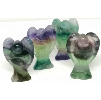 Fluoritový anděl strážný – ochranný talisman a dekorace 4 cm (velmi pěkné kusy)