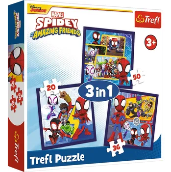 Puzzle TREFL Spidey Pavouci a dinosauři 3v1 20,36,50 dílků