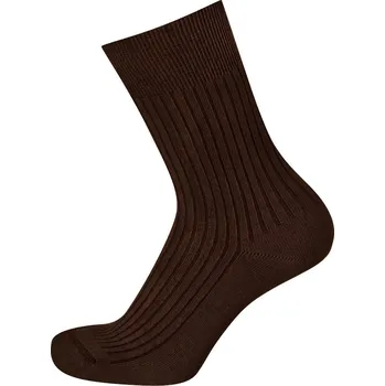 Pánské ponožky KNITVA Klasické bavlněné ponožky FAJAN hnědá 42