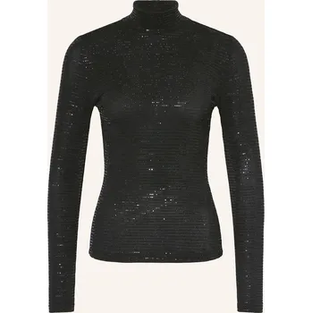 Dámské tričko Hugo Dámské Tričko S Dlouhým Rukávem Drisila S Flitry, černá, 40