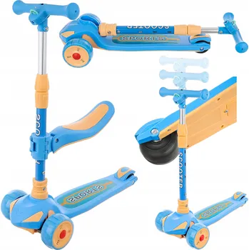 Koloběžka Tříkolová skládací balanční koloběžka se svítícími kolečky, velikost L