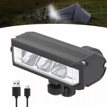 Cyklosvítilna PŘEDNÍ SVĚTLO NA KOLO AKUMULÁTOROVÉ LED NA ŘÍDÍTKA SILNÉ USB 900 lm