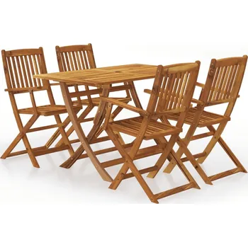 Zahradní sestava 5dílný skládací zahradní jídelní set masivní akáciové dřevo IM_3060193