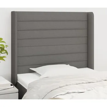 Čelo postele typu ušák tmavě šedé 93x16x118/128 cm textil IM_3119703