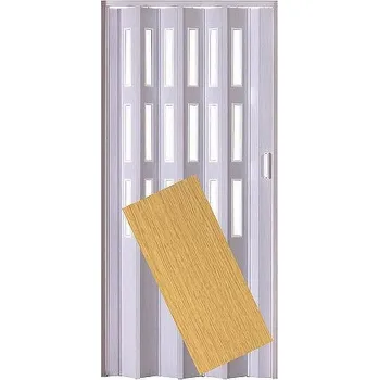 Interiérové dveře PETROMILA plastové shrnovací dveře LUCIANA jasan PROVEDENÍ: TŘI ŘADY PROSKLENÍ, ŠÍŘKA: 88,5cm 2374/88/T